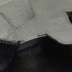 Hermes Grey/Black Leather Oran Flat Slides Size 40.5 For Women -Deals Hermes Store luxury women hermes used shoes p639041 1655098918 011