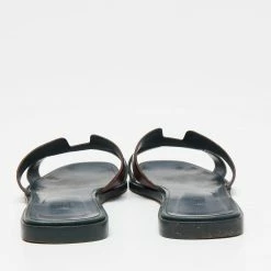 Hermes Two Tone Leather Oran Flat Slides Size 40.5 For Women -Deals Hermes Store luxury women hermes used shoes p642065 008