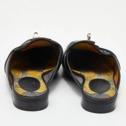 Hermes Black Leather Palladium Plated Oz Flat Mule Sandals Size 36 For Women -Deals Hermes Store luxury women hermes used shoes p642905 007