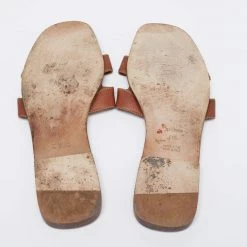 Hermes Brown Leather Oran Sandals Size 41.5 For Women 15 Hermes Brown Leather Oran Sandals Size 41.5 For Women -Deals Hermes Store luxury women hermes used shoes p646394 001