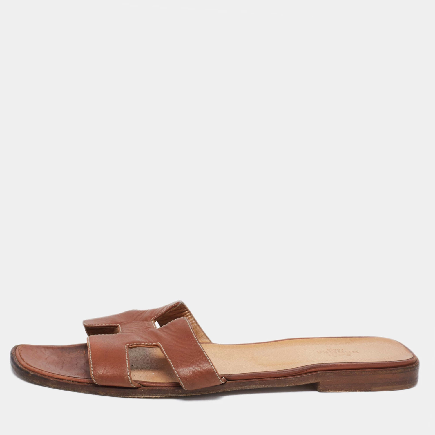 Hermes Brown Leather Oran Sandals Size 41.5 For Women 3 Hermes Brown Leather Oran Sandals Size 41.5 For Women