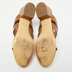 Hermes Tricolor Leather Avenue Slide Sandals Size 41 For Women -Deals Hermes Store luxury women hermes used shoes p646559 003