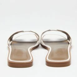 Hermes White Leather Oran Flat Slide Sandals Size 41 For Women -Deals Hermes Store luxury women hermes used shoes p647156 007