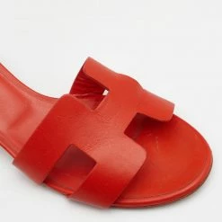 Hermes Orange Leather Oasis Slide Sandals Size 36 For Women -Deals Hermes Store luxury women hermes used shoes p647495 006