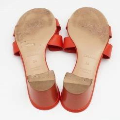 Hermes Orange Leather Oasis Slide Sandals Size 36 For Women -Deals Hermes Store luxury women hermes used shoes p647495 008