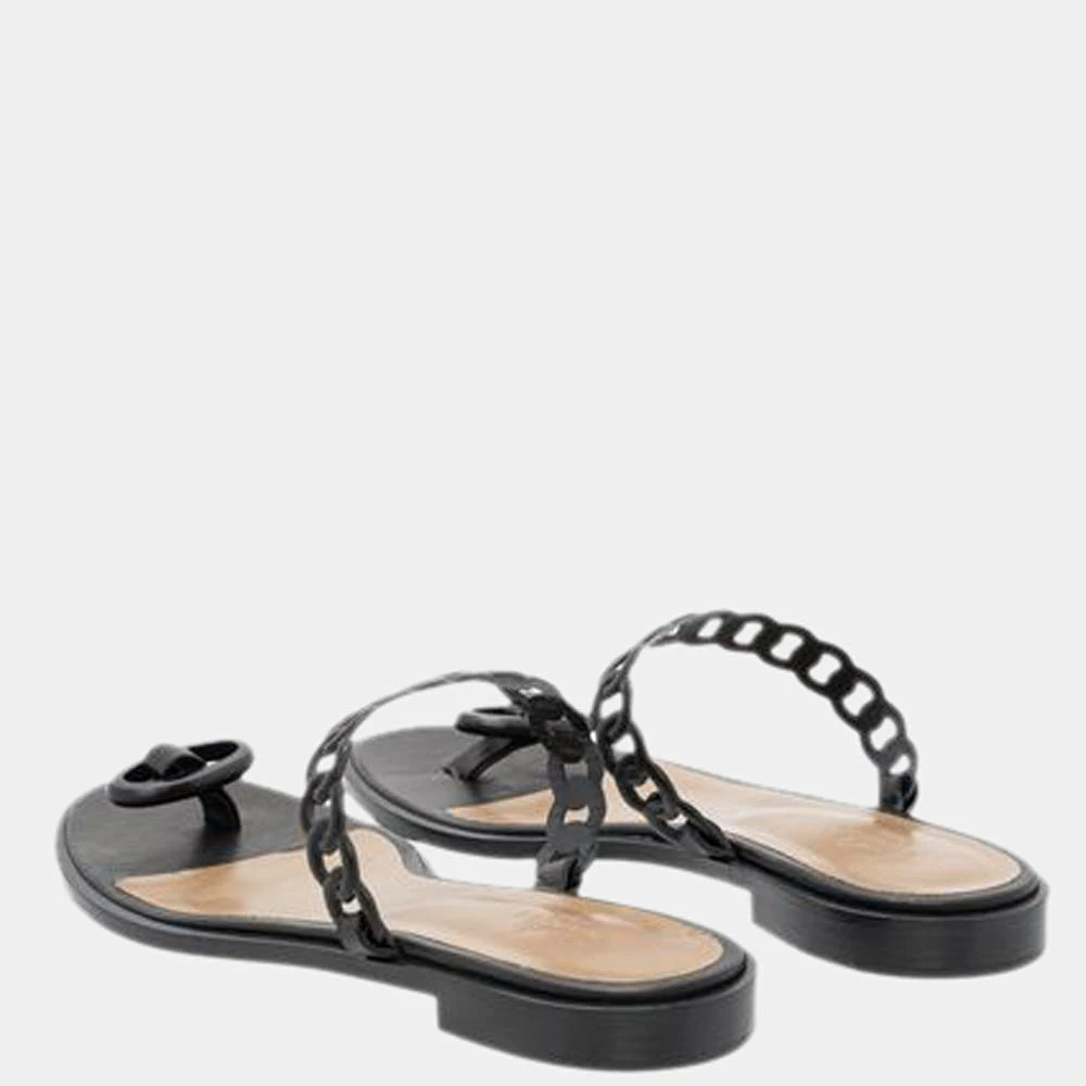 Hermes Black Chaine D'Ancre Flat Sandals Size EU 39 For Women 6 Hermes Black Chaine D'Ancre Flat Sandals Size EU 39 For Women - Image 4