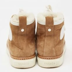Hermes Brown/White Suede And Leather Sneakers Size 37.5 For Women 15 Hermes Brown/White Suede And Leather Sneakers Size 37.5 For Women -Deals Hermes Store luxury women hermes used shoes p648243 006