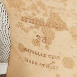 Hermes Hermès Grey/Off White Canvas And Leather Open-Toe Lace Up Booties Size 36 For Women -Deals Hermes Store luxury women hermes used shoes p648379 002