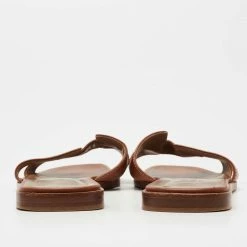 Hermes Brown Leather Oran Sandals Size 40.5 For Women -Deals Hermes Store luxury women hermes used shoes p649022 006