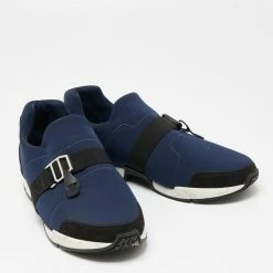 Hermes Black/Navy Blue Neoprene And Leather Run Sneakers Size 39 For Women -Deals Hermes Store luxury women hermes used shoes p649362 006
