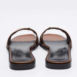 Hermes Bronze Leather Oran Flat Slides Size 35.5 For Women 14 Hermes Bronze Leather Oran Flat Slides Size 35.5 For Women -Deals Hermes Store luxury women hermes used shoes p649364 003