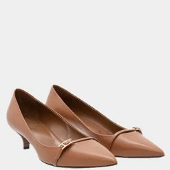 Hermes Brown Chevre Velours Leather Blush 40 Pumps Size EU 39 For Women -Deals Hermes Store luxury women hermes used shoes p649397 003