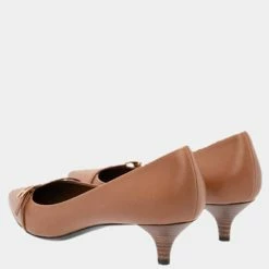 Hermes Brown Chevre Velours Leather Blush 40 Pumps Size EU 39 For Women -Deals Hermes Store luxury women hermes used shoes p649397 004