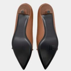 Hermes Brown Chevre Velours Leather Blush 40 Pumps Size EU 39 For Women -Deals Hermes Store luxury women hermes used shoes p649397 006