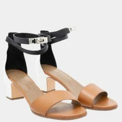 Hermes Tricolor Leather Manege Ankle Wrap Sandals Size For Women -Deals Hermes Store luxury women hermes used shoes p649402 002