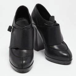 Hermes Black Leather Monk Strap Booties Size 39 For Women -Deals Hermes Store luxury women hermes used shoes p649506 006