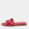 Hermes Pink Leather Oran Slide Sandals Size 38 For Women 1 Hermes Pink Leather Oran Slide Sandals Size 38 For Women -Deals Hermes Store luxury women hermes used shoes p650078 002