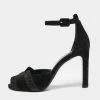 Hermes Black Suede And Glitter Embellished Krystal Ankle Strap Sandals Size 39 For Women -Deals Hermes Store luxury women hermes used shoes p651745 001