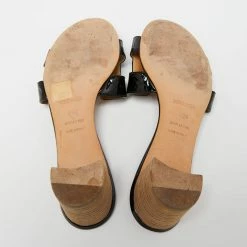 Hermes Black Patent Leather Oasis Sandals Size 40.5 For Women -Deals Hermes Store luxury women hermes used shoes p652052 004