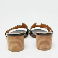 Hermes Black Patent Leather Oasis Sandals Size 40.5 For Women -Deals Hermes Store luxury women hermes used shoes p652052 007