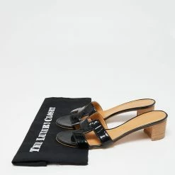 Hermes Black Patent Leather Oasis Sandals Size 40.5 For Women -Deals Hermes Store luxury women hermes used shoes p652052 010
