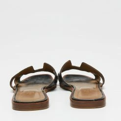 Hermes Black Croc Embossed Leather Oran Flat Slides Size 40 For Women -Deals Hermes Store luxury women hermes used shoes p652124 008