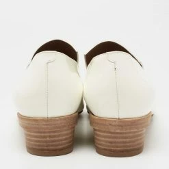 Hermes Off White Patent Leather Loafers Size 40 For Women -Deals Hermes Store luxury women hermes used shoes p652401 006