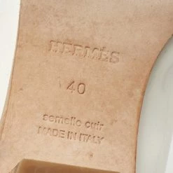 Hermes Off White Patent Leather Loafers Size 40 For Women -Deals Hermes Store luxury women hermes used shoes p652401 009