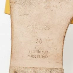 Hermes Hermès Yellow Leather Oran Flat Sandals Size 36 For Women -Deals Hermes Store luxury women hermes used shoes p653602 1654669449 009