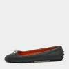 Hermes Hermès Black Leather Liberty Ballet Flats Size 37.5 For Women