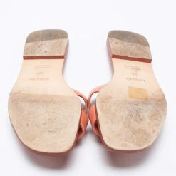 Hermes Peach Leather Oran Sandals Size 36 For Women -Deals Hermes Store luxury women hermes used shoes p656533 002