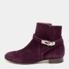 Hermes Purple Suede Neo Ankle Boots Size 38 For Women