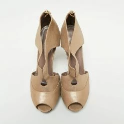 Hermes Metallic Gold Leather Peep Toe Platform Sandals Size 39 For Women 13 Hermes Metallic Gold Leather Peep Toe Platform Sandals Size 39 For Women -Deals Hermes Store luxury women hermes used shoes p657257 008