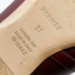 Hermes Burgundy Leather Palladium Plated Oz Mules Size 37 For Women -Deals Hermes Store luxury women hermes used shoes p657596 008
