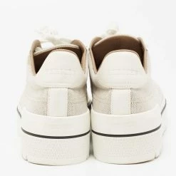Hermes Cream Leather And Canvas Voltage Sneakers Size 39 For Women -Deals Hermes Store luxury women hermes used shoes p658982 006