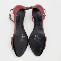 Hermes Red Leather Premiere Ankle Strap Sandals Size 37 For Women -Deals Hermes Store luxury women hermes used shoes p659511 007