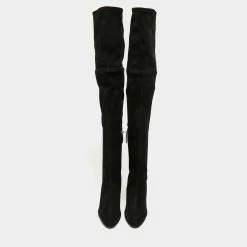 Hermes Black Suede Dakota Over The Knee Boots Size 38.5 For Women -Deals Hermes Store luxury women hermes used shoes p659539 004