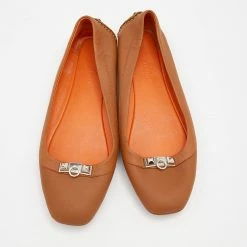 Hermes Brown Leather Liberty Ballet Flats Size 40 For Women -Deals Hermes Store luxury women hermes used shoes p659580 006