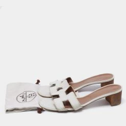 Hermes White Leather Oasis Slide Sandals Size 41 For Women 21 Hermes White Leather Oasis Slide Sandals Size 41 For Women -Deals Hermes Store luxury women hermes used shoes p663037 002