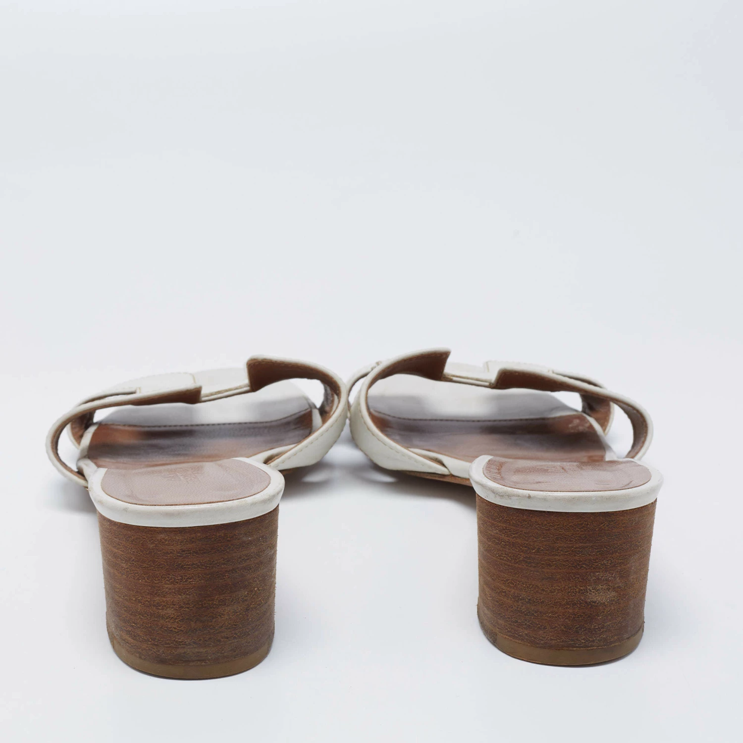 Hermes White Leather Oasis Slide Sandals Size 41 For Women 7 Hermes White Leather Oasis Slide Sandals Size 41 For Women - Image 5