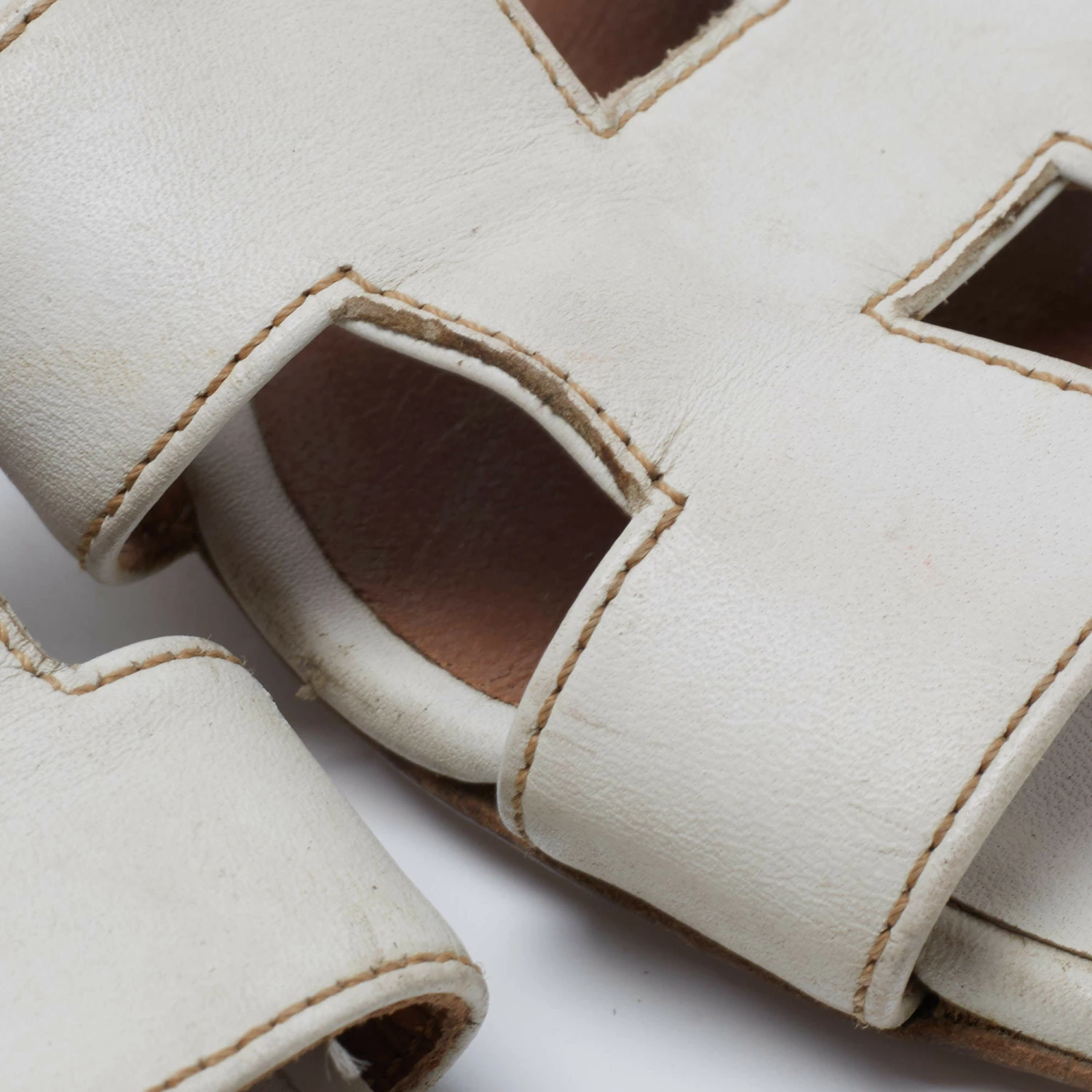 Hermes White Leather Oasis Slide Sandals Size 41 For Women 11 Hermes White Leather Oasis Slide Sandals Size 41 For Women - Image 9