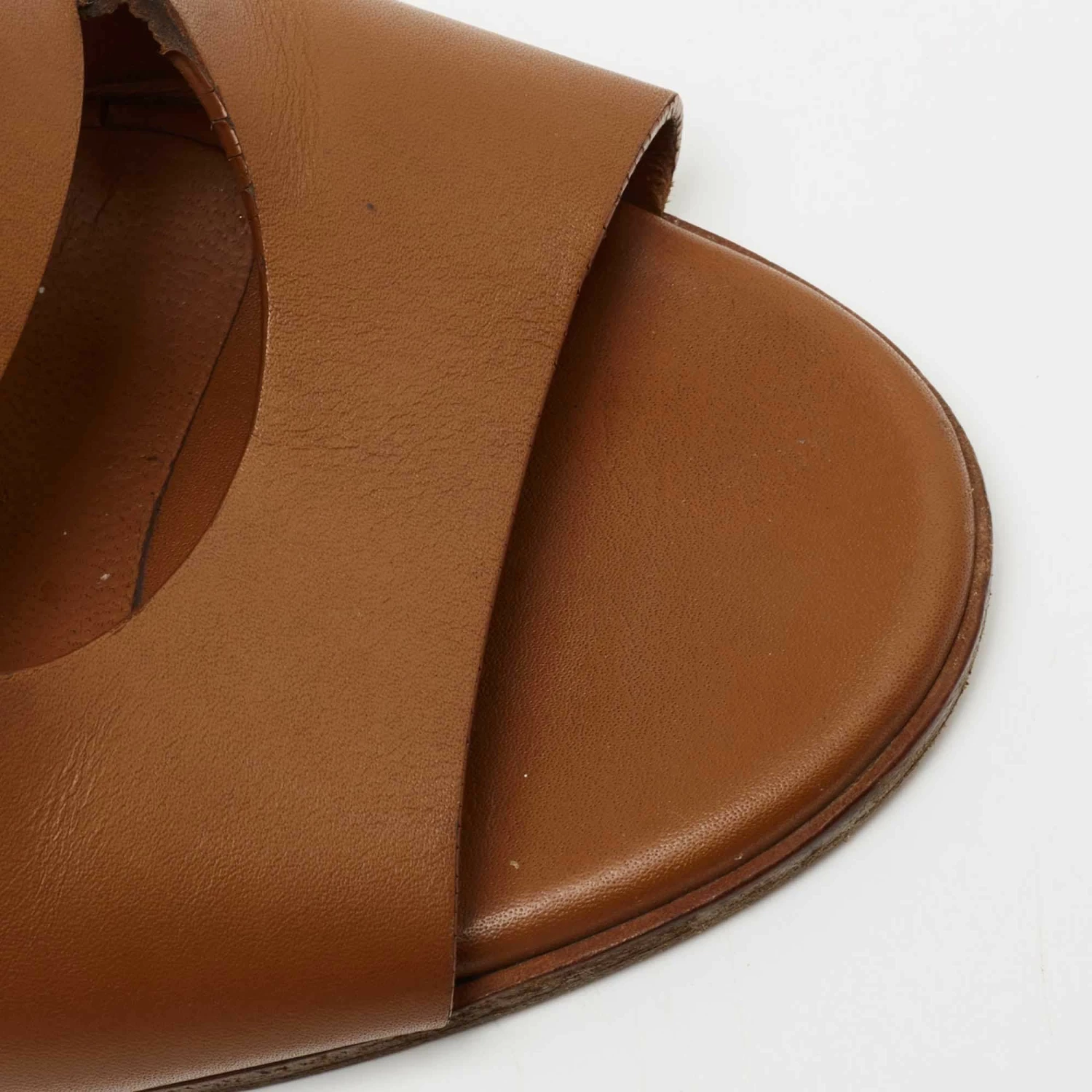 Hermes Brown Leather Mona Sandals Size 41 For Women 10 Hermes Brown Leather Mona Sandals Size 41 For Women - Image 8