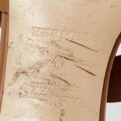 Hermes Brown Leather Mona Sandals Size 41 For Women 17 Hermes Brown Leather Mona Sandals Size 41 For Women -Deals Hermes Store luxury women hermes used shoes p663058 009