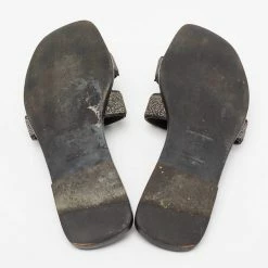 Hermes Hermés Black Crystal Embellished Suede Oran Flat Sandals Size 38 For Women -Deals Hermes Store luxury women hermes used shoes p663634 007