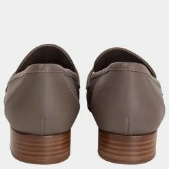 Hermes Grey Leather Jules Kelly Lock Loafers EU 38 For Women -Deals Hermes Store luxury women hermes used shoes p664248 001