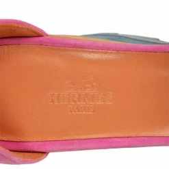 Hermes Multicolor Suede 2019 Tournis Wedges Size EU 38.5 For Women -Deals Hermes Store luxury women hermes used shoes p664260 003