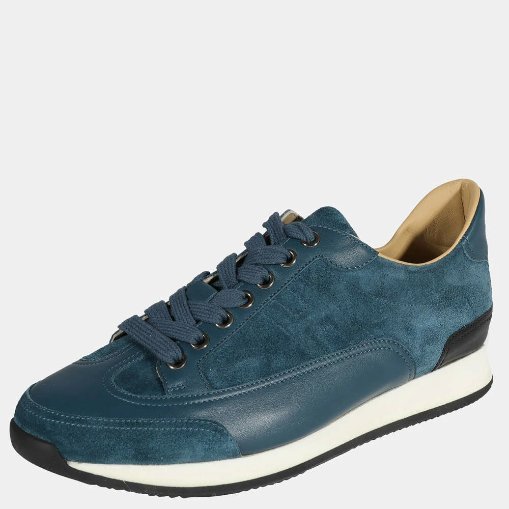 Hermes Blue Veau Velours Sneaker EU 39 For Women 4 Hermes Blue Veau Velours Sneaker EU 39 For Women - Image 2
