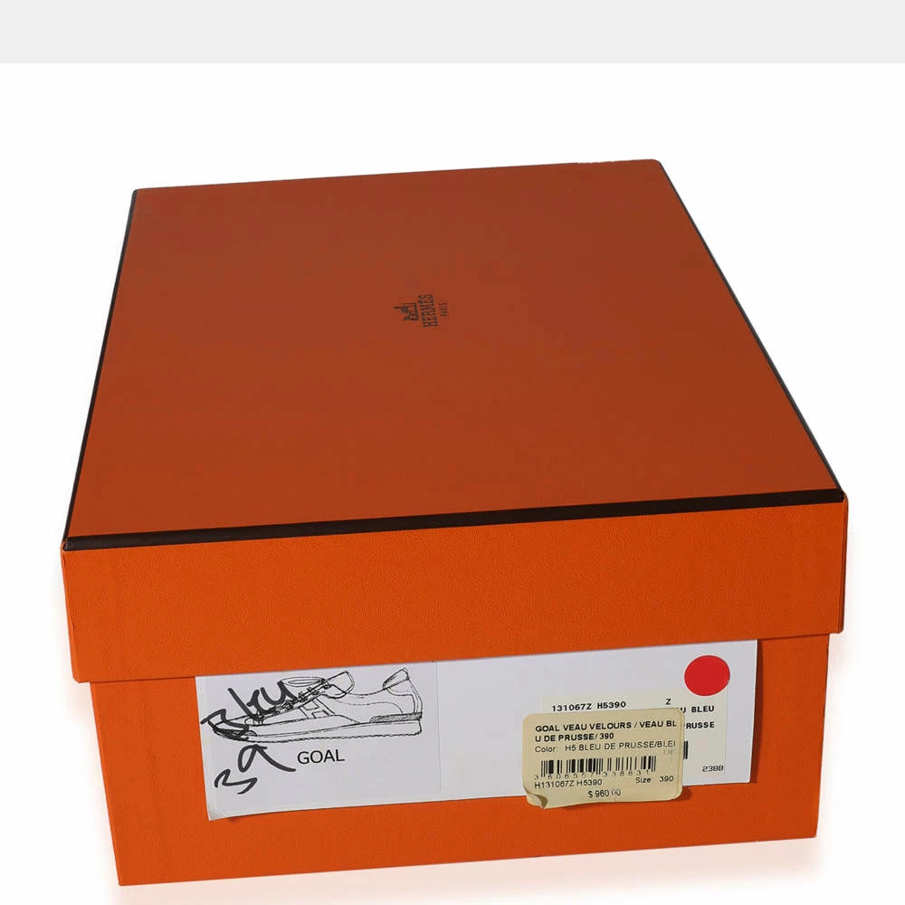 Hermes Blue Veau Velours Sneaker EU 39 For Women 8 Hermes Blue Veau Velours Sneaker EU 39 For Women - Image 6