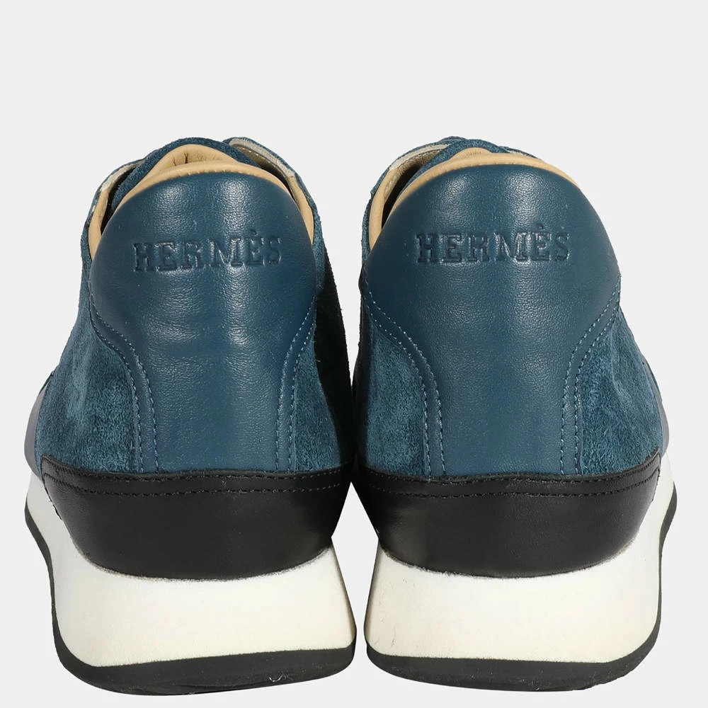 Hermes Blue Veau Velours Sneaker EU 39 For Women 6 Hermes Blue Veau Velours Sneaker EU 39 For Women - Image 4