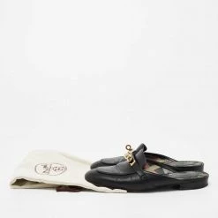 Hermes Black Leather Oz Mule Sandals Size 36.5 For Women -Deals Hermes Store luxury women hermes used shoes p668173 001